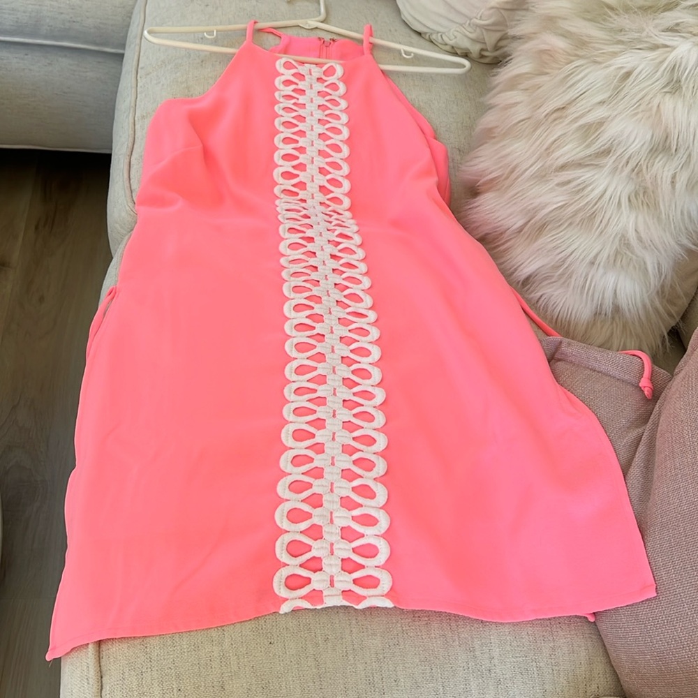 Lilly Pulitzer Pink Mini Dress with White Detailing